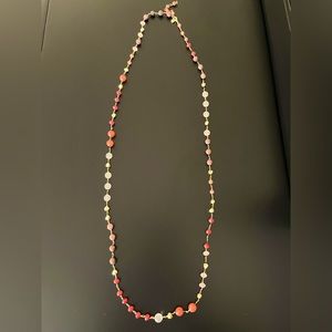 Stella & Dot coral and gold and coral lariat